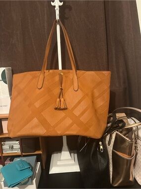 Ulta Beauty Cognac Tan Tote with Tassel Accent